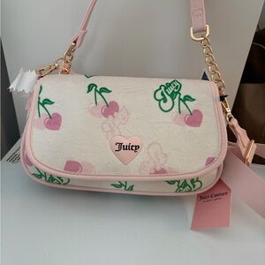 Juicy Couture Pink & Green Cherry Shoulder Bag